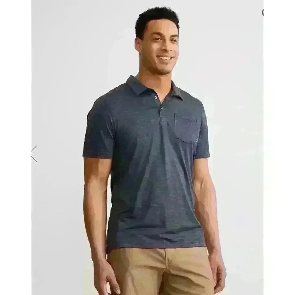 SAXX DropTemp All Day Cooling Polo Gray Size S